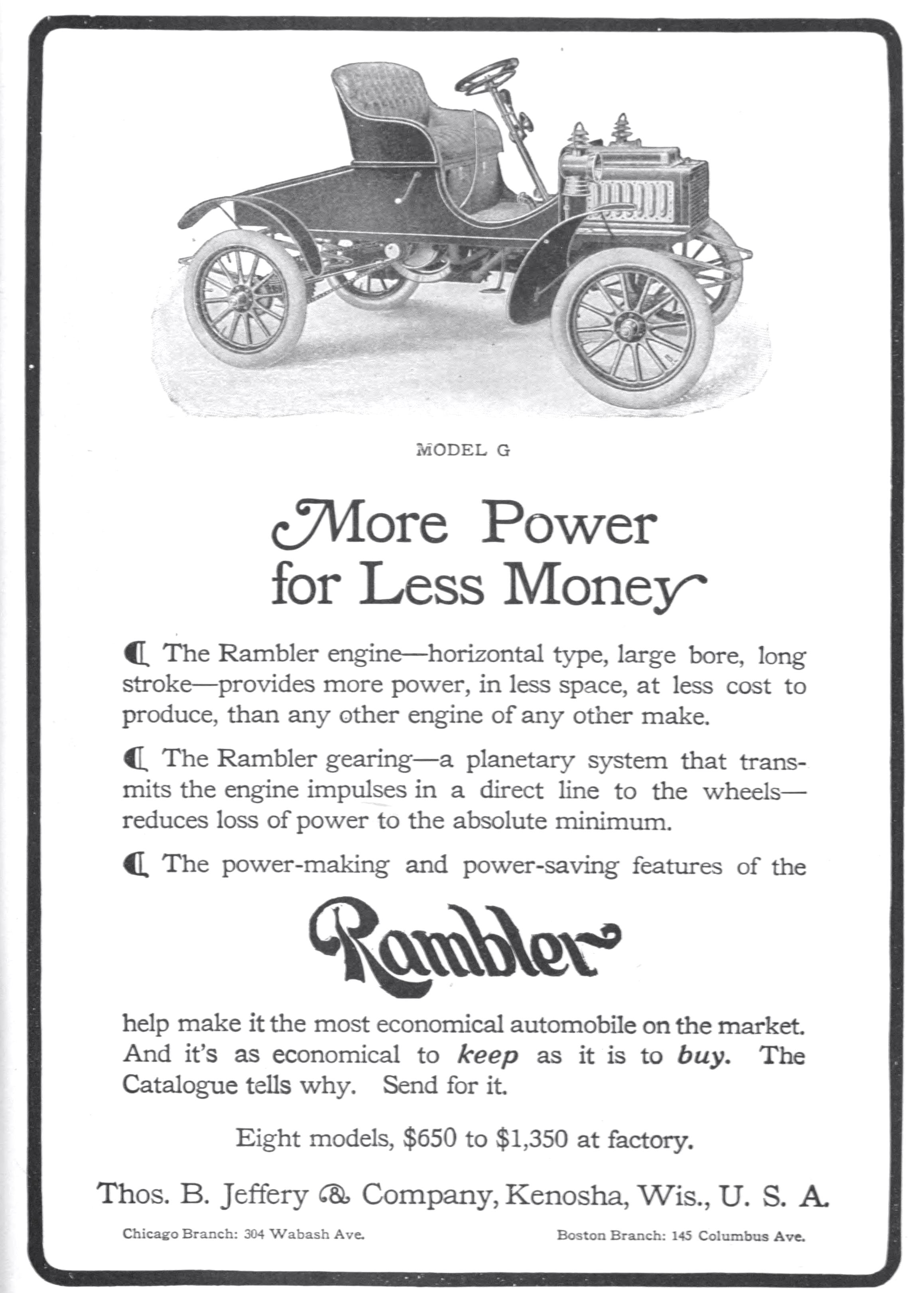 1904 Rambler Engine Rambler