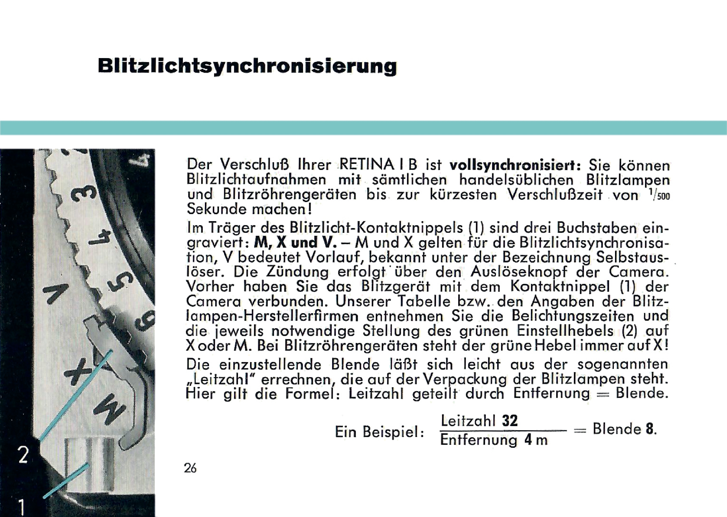 Kodak Retina IB (Type 019) Anleitung 1957 DE